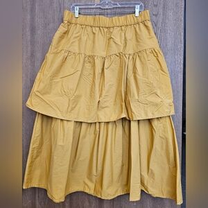 Women's Who What Wear Honey Mustard Skirt, Large